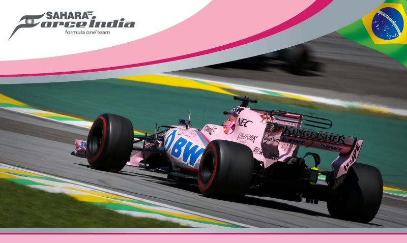 Las Panteras Rosas de Force India terminan incompletas en el GP de Brasil. @omarketingf1