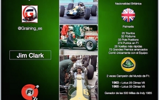 Jim Clark nació un día como hoy en 1936. El granjero. Infografia @omarketingf1