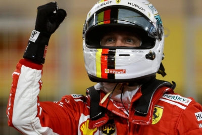 Vettel celebrando la victoria
