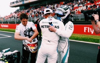 Mercedes vuelve a lo más alto con un doblete en clasificacion en Barcelona