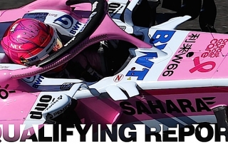 Sabado en Gran Bretaña - Force India con una pantera rosa adentro y otra afuera de Q3