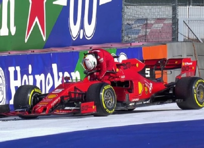 Binotto justifica el abandono de Vettel por motivos de seguridad