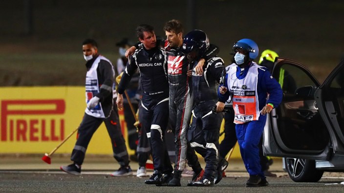 Domingo en Baréin - Haas: Grosjean, sin consecuencias graves tras su dramático accidente