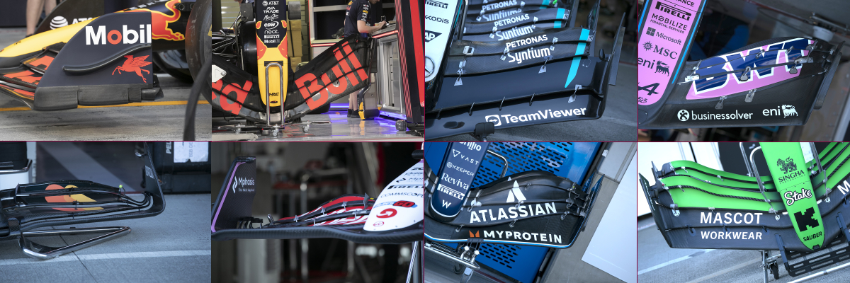 Alas delanteras de Red Bull, Mercedes, Alpine, McLaren, Haas, Williams y Sauber para el GP Emilia-Romagna